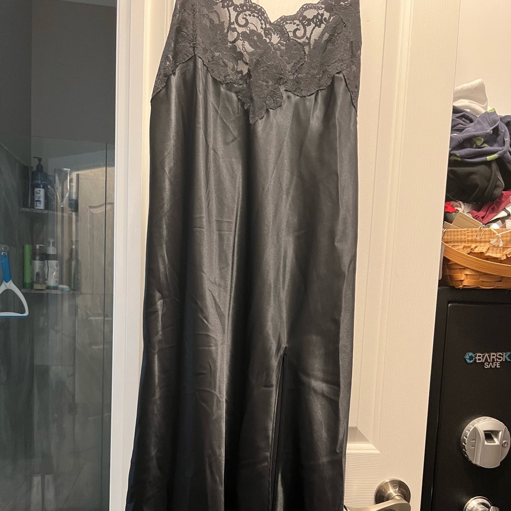 Victoria secret long black silk gown